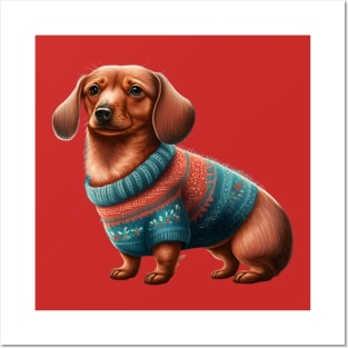 Christmas Sausage Dog Posters and Art